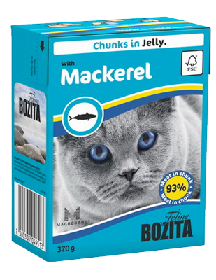 Консервы для кошек Bozita Feline Mackerel мясные кусочки в желе со Скумбрией 370 г