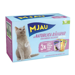 Консервы для кошек Mjau Мультипак Мясное ассорти, паучи 85 г × 12 штук