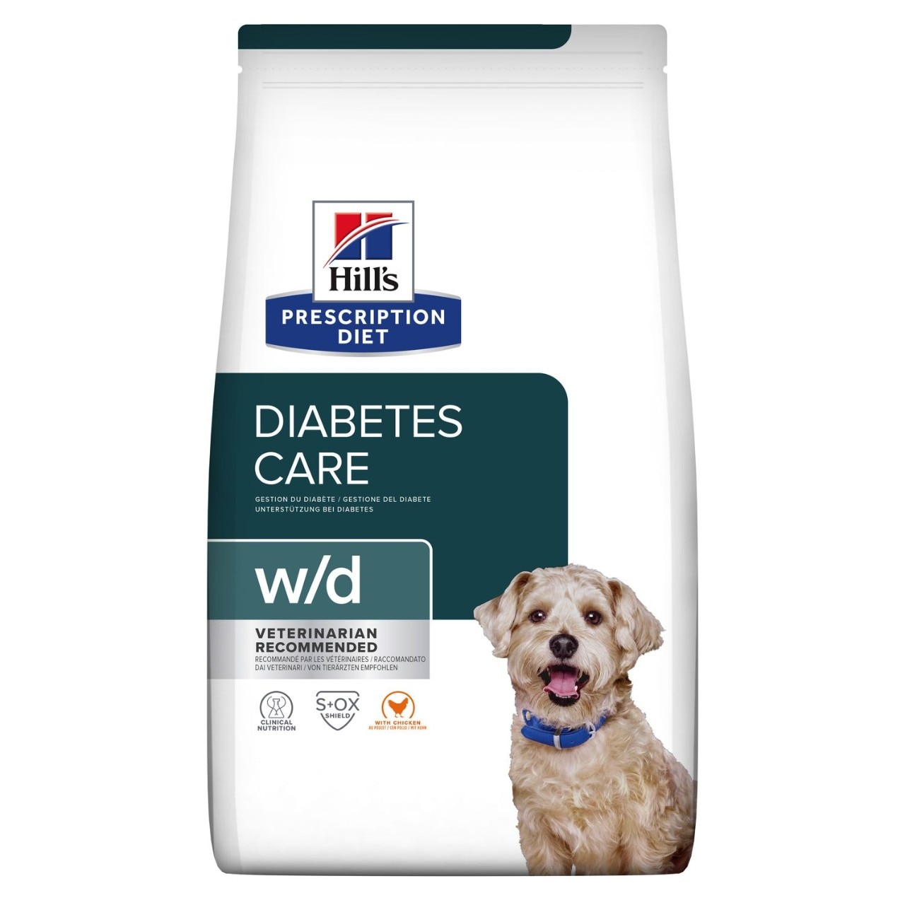 Сухой корм для собак Hill's Prescription Diet Canine W/D with Chicken с курицей, при лечении сахарного диабета, запоров, колитов