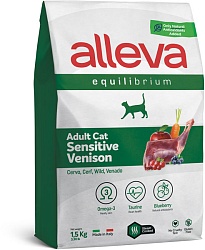 Сухой корм для взрослых кошек Alleva Equilibrium Sensitive Venison с олениной