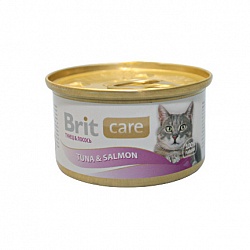 Консервы для кошек Brit Care «Тунец и лосось», 80 г х 12 шт.