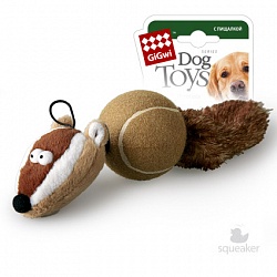 Игрушка для собак GiGwi Dog Toys Барсук с 2-мя пищалками и теннисным мячом, 32 см
