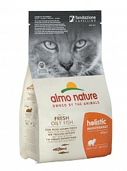 Сухой корм для взрослых кошек Almo Nature Holistic Adult Cat White Fish&Rice с жирной рыбой и коричневым рисом