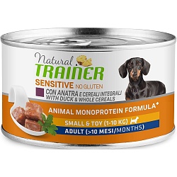 Консервы Trainer Sensitive No Gluten Mini Adult Dog для взрослых собак мелких пород, без глютена с уткой 150 г