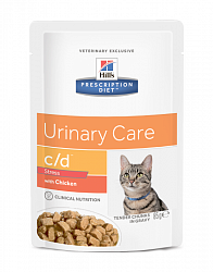 Консервы (пауч) для кошек Hill’s™ Prescription Diet™ c/d™ Urinary Stress курица, 85 г х 12 шт.