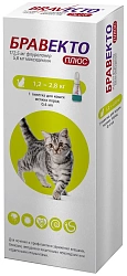 Бравекто (MSD Animal Health) раствор от блох и клещей Плюс для мелких пород для кошек от 1.2 до 2.8 кг