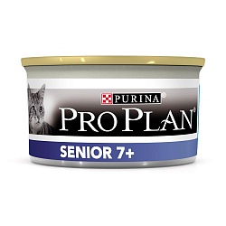 Влажный корм для пожилых кошек Pro Plan Senior 7+ паштет с тунцом 85 г х 24 шт.