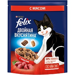 Сухой корм для кошек Felix Двойная вкуснятина с мясом