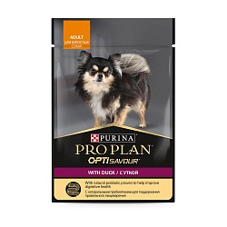 Влажный корм Pro Plan для собак мелких и карликовых пород c уткой в соусе, пауч 85 г х 26 шт.