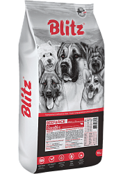 Сухой корм Blitz Sensitive Adult Dog All Breeds для взрослых собак всех пород, говядина с рисом 15 кг