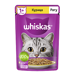 Влажный корм Whiskas для кошек, рагу с курицей 75 г × 28 штук