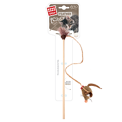 Игрушка для кошек GiGwi Feather teaser Эко дразнилка с мышкой, 51 см