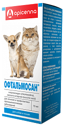 Капли глазные для кошек и собак Api-San Офтальмосан, 15 мл