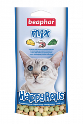 Лакомство для кошек Beaphar Happy Rolls Mix с креветками, сыром и кошачьей мятой, 80 штук