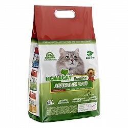 Комкующийся наполнитель Homecat "Зелёный чай" для кошачьих туалетов