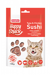 Лакомство для кошек Beaphar Happy Snack Hежные суши из тунца и цыпленка, 40 г