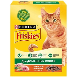 Сухой корм для домашних кошек Friskies Indoor с курицей и полезными овощами