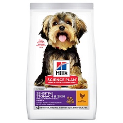 Сухой корм для собак мелких и миниатюрных пород Hill's Science Plan™ Canine Adult Small & Miniature для здоровой кожи и пищеварения, с курицей
