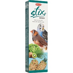 Лакомство Padovan Stix Herbs для попугаев и экзотических птиц, палочки антистрессовые с травами, 80 г