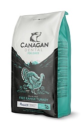 Сухой беззерновой корм для собак всех возрастов Canagan Grain Free-Run Turkey Dental для гигиены полости пасти, с индейкой