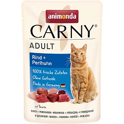 Влажный корм для взрослых кошек Animonda Carny Adult с говядиной и цесаркой 85 г х 12 шт.