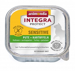 Влажный корм для кошек Animonda Integra Protect Cat Sensitive при пищевой аллергии, с индейкой и картофелем 100 г х 16 шт.