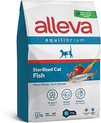 Сухой корм Alleva Equilibrium Sterilized Fish для взрослых стерилизованных кошек и кастрированных котов, с рыбой