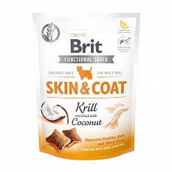 Лакомство для собак Brit Care Skin&Coat Kril для здоровья кожи и шерсти 150 г