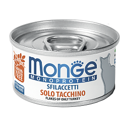 Консервы для кошек Monge Monoprotein Cat Solo Tacchino хлопья из Индейки, 80 г