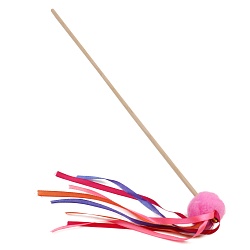 Игрушка для кошек Лакки "Дразнилка-кисточка", розовая 47 см