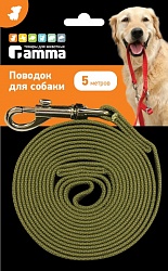 Gamma Поводок брезентовый для собак, 5 м х 2 см