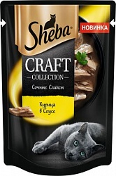Влажный корм для кошек Sheba Craft Collection Сочные слайсы курица в соусе, 75 г х 28 шт.