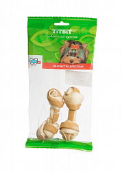 Кость узловая №2 для собак Titbit с мясом курицы, мягкая упаковка 2 штуки