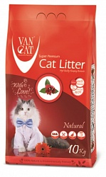 Комкующийся наполнитель для кошачьего туалета Van Cat "100% натуральный", пакет 10 кг