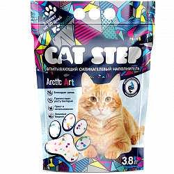 Наполнитель впитывающий силикагелевый Cat Step Arctic Art для кошек, 3,8 л