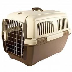 Контейнер-переноска для собак и кошек Marchioro Cayman 1 коричнево-бежевая, 50х33х32 см