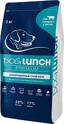 Сухой корм Dog Lunch Premium для взрослых собак, говядина с рисом