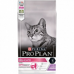 Сухой корм Pro Plan Delicate для кошек с чувствительным пищеварением, индейка