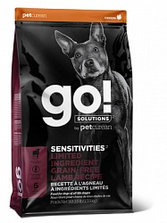 Сухой корм для собак и щенков с чувствительным пищеварением Go! Solutions Sensitivities Lamb Dog Recipe, Grain Free, Potato Free с ягненком 
