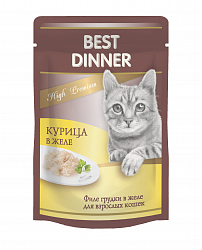 Влажный корм Best Dinner High Premium для кошек, Курица в желе 85 г х 24 шт.
