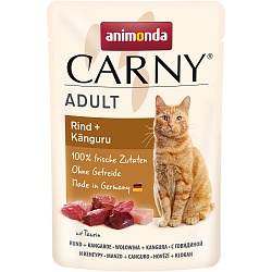Влажный корм для взрослых кошек Animonda Carny Adult с говядиной и кенгуру 85 г х 12 шт.