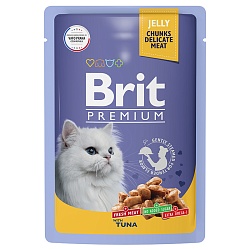 Влажный корм для кошек Brit Premium Тунец в желе, 85 г х 14 шт.