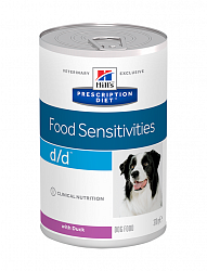 Hill's Prescription Diet d/d Canine Duck с уткой диета для собак при лечении пищевых аллергий 370 г