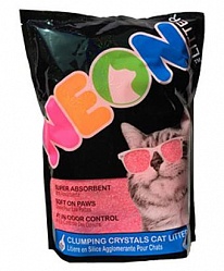 Силикагелевый комкующийся наполнитель для кошек Neon Litter, розовый 1,81 кг