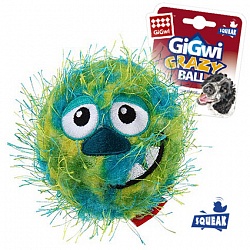 Игрушка для собак GiGwi Crazy ball Мяч теннисный с пищалкой, салатово-голубой 7 см