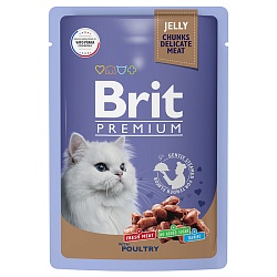 Влажный корм для кошек Brit Premium Ассорти из птицы в желе, 85 г х 14 шт.