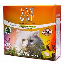 Комкующийся наполнитель для кошачьего туалета Van Cat "100% натуральный", коробка 10 кг