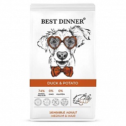 Сухой корм Best Dinner Sensible Adult Medium & Maxi для собак средних и крупных пород, утка с картофелем