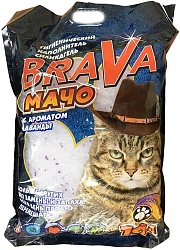 Наполнитель для кошачьего туалета Brava Мачо силикагелевый лаванда