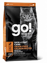 Сухой беззерновой корм для кошек и котят GO! Solutions Skin+Coat, с лососем